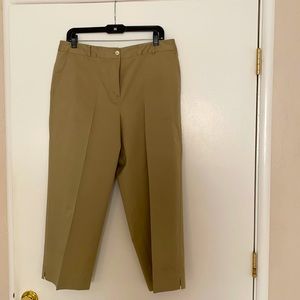 Tommy Bahama cropped stretch tan pants.  Size 14